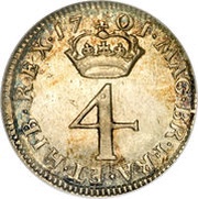 4 Pence - William III incl. Maundy, United Kingdom, 1697-1702 reverse image