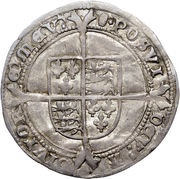 6 Pence - Edward VI 3rd period; fine silver, London mint, United Kingdom, 1551-1553 reverse image