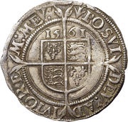 6 Pence - Elizabeth I 3rd and 4th issues; smaller bust, United Kingdom, 1561-1566 reverse image