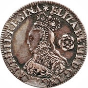 6 Pence - Elizabeth I Milled issue; Large rose obverse image