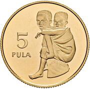 5 Pula Save the Children Fund, Botswana, 1989 reverse image