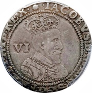 6 Pence - James I 1st issue; 1st bust obverse image