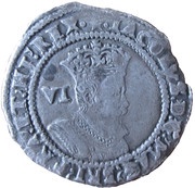 6 Pence - James I 2nd issue; 4th bust obverse image