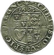 6 Pence - Charles I 1st bust; group A, United Kingdom, 1625-1626 reverse image