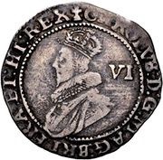 6 Pence - Charles I 2nd bust; group B obverse image