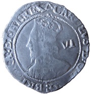 6 Pence - Charles I 6th bust; group F obverse image
