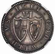 6 Pence - Commonwealth of England Pattern, United Kingdom, 1651 reverse image