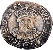 1 Testoon - Henry VIII 3rd coinage obverse image