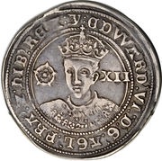 1 Shilling - Edward VI 3rd period; Fine silver issue obverse image