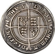 1 Shilling - Edward VI 3rd period; Fine silver issue, United Kingdom, 1551-1553 reverse image