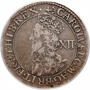 1 Shilling - Charles I Briot's late bust obverse image