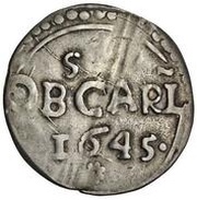 1 Shilling - Charles I Carlisle siege coinage, United Kingdom, 1645 reverse image