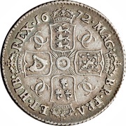 1 Shilling - Charles II 2nd milled bust, United Kingdom, 1666-1683 reverse image