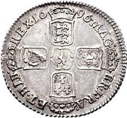 1 Shilling - William III 1st bust; Chester mint, United Kingdom, 1696-1697 reverse image