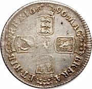 1 Shilling - William III 1st bust; Norwich mint, United Kingdom, 1696-1697 reverse image
