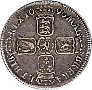 1 Shilling - William III 1st bust; York mint, United Kingdom, 1696-1697 reverse image