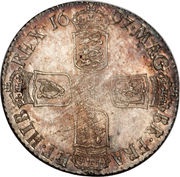 1 Shilling - William III 3rd bust, United Kingdom, 1696-1698 reverse image