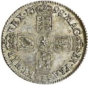 1 Shilling - William III 4th bust, United Kingdom, 1698-1699 reverse image