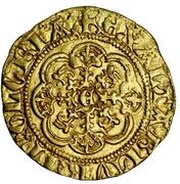 ¼ Noble - Edward III 3rd coinage; 3rd period, United Kingdom, 1346-1351 reverse image