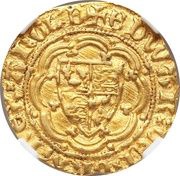 ¼ Noble - Edward III Transitional treaty period; London mint obverse image