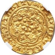 ¼ Noble - Edward III Transitional treaty period; London mint, United Kingdom, 1361 reverse image