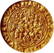 ¼ Noble - Edward III Treaty period; Calais mint, United Kingdom, 1361-1369 reverse image