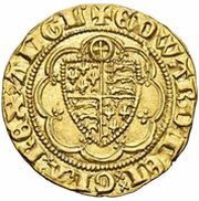 ¼ Noble - Edward III Treaty period; Calais mint, United Kingdom, 1361-1369 obverse image