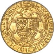 ¼ Noble - Edward III Treaty period; Calais mint obverse image