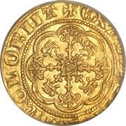 ¼ Noble - Edward III Treaty period; Calais mint, United Kingdom, 1361-1369 reverse image