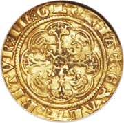¼ Noble - Richard II type IB, United Kingdom, 1377-1399 reverse image