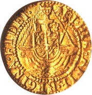 ¼ Angel - Elizabeth I 6th issue, United Kingdom, 1583-1600 reverse image