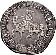 ½ Crown - Charles I Tower mint under the King; group II obverse image