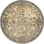 ½ Crown - Charles II 1st bust, United Kingdom, 1663 reverse image