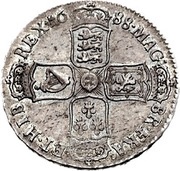 ½ Crown - James II 2nd bust, United Kingdom, 1687-1688 reverse image