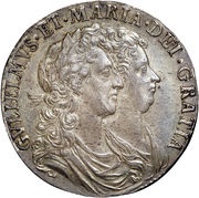 ½ Crown - William and Mary 1st busts; 2nd shield obverse image
