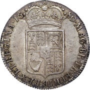 ½ Crown - William and Mary 1st busts; 2nd shield, United Kingdom, 1689-1690 reverse image