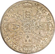 ½ Crown - William and Mary 2nd busts, United Kingdom, 1691-1693 reverse image