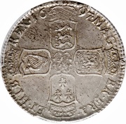 ½ Crown - William III 1st bust; Norwich mint, United Kingdom, 1696-1697 reverse image