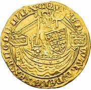 ½ Noble - Edward III Treaty period; London mint obverse image