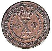 10 Réis - Maria I and Pedro III Low and High Crowns; Lisbon Mint obverse image