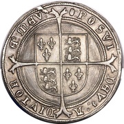 1 Crown - Edward VI 3rd period; Fine Silver issue, United Kingdom, 1551-1553 reverse image