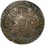1 Crown - Charles II 1st bust, United Kingdom, 1663 reverse image