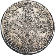 1 Crown - Charles II Pattern 'Petition' Crown, United Kingdom, 1663 reverse image