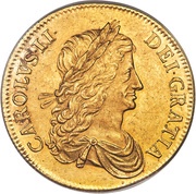 1 Crown - Charles II 1st bust; Pattern obverse image