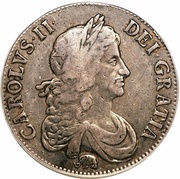 1 Crown - Charles II 2nd bust; Africa Company obverse image