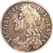 1 Crown - James II 1st bust obverse image
