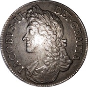 1 Crown - James II 2nd bust obverse image