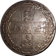 1 Crown - James II 2nd bust, United Kingdom, 1687-1688 reverse image