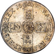1 Crown - William III 1st bust, United Kingdom, 1695-1696 reverse image