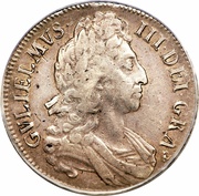 1 Crown - William III 3rd bust; 1st harp obverse image